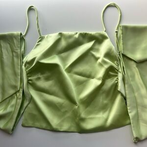 Zara Satin Green Crop Top
